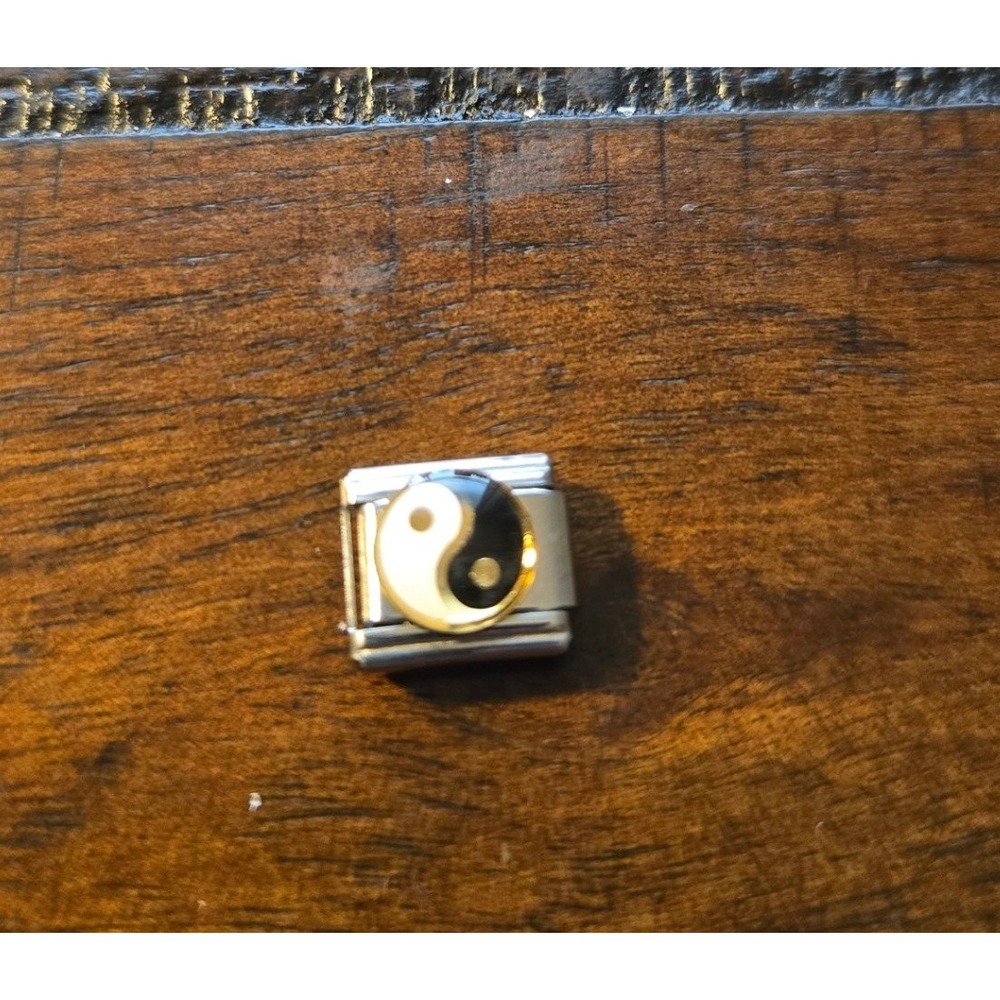 Yin Yang Italian Charm Stainless Steel 9mm Modular Link Bracelet Jewelry